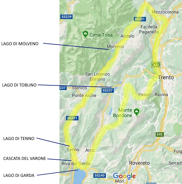 mappa anello Riva del Garda - Trento